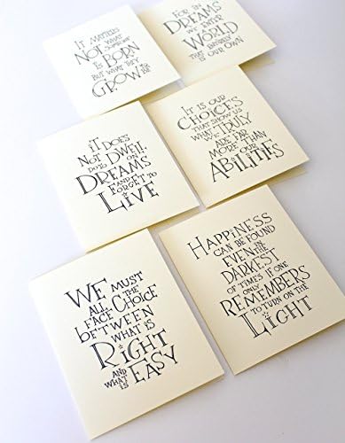 Set of 6 Inspirationl Quote Handmade Greeting Cards with A2 Envelopes