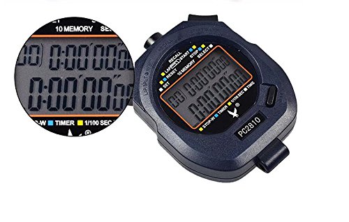 Biscount PC2810 Multi-function Handheld Stop watch Digital Chronograph Timer Professional Sports Stopwatch Large-screen Digital LCD Timer