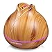 OSORD 400ml Aroma Essential Oil Diffuser, Ultrasonic Cool Mist Aromatherapy Humidifier with 7 Color LED Lights & 4 Timer Settings, Waterless Auto Shut-Off for Baby Home Office Wood Grain