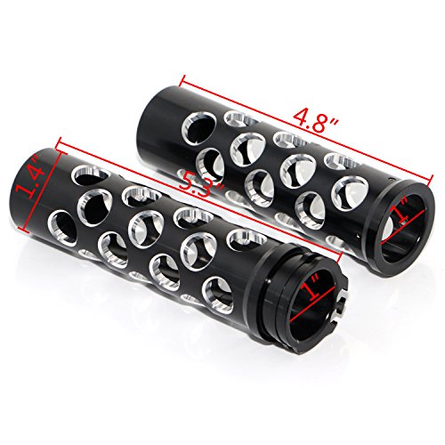 Senkauto Motorcycle 1" 25mm Deep Cut Black Handlebars Hand Grips for Harley Softail Touring Sportster XL883 1200 48 Chopper (Type 04)