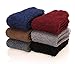 DYW Mens Fuzzy Slipper Socks Super Soft Cozy Fluffy Winter Warm Sleeping Socks (6 pairs Solid colors,Large)
