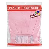 Party Dimensions Single Count Plastic Table Skirt, 29 by 14-Feet, Pink