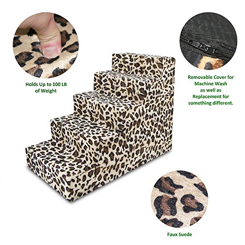 Best Pet Supplies Foam Pet Stairs, Animal Print