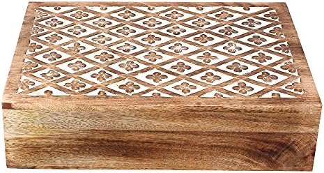 Gift From India Wooden Decorative &amp; Stylish Antique Design Jewelry Treasure Chest Lock Box With Fine Soft Cloth Neatly Pasted Inside.