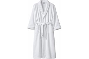 Luxury Bathrobe for Men and Women, 100% Cotton, Hotel and Spa Quality Loungewear, Absorbent and Soft, Unisex, One size (Pure 