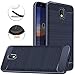 Nokia 3.1 Case, Dretal Carbon Fiber Shock Resistant Brushed Texture Soft TPU Phone case Anti-Fingerprint Flexible Full-Body Protective Cover for Nokia 3.1 (2018) (Navy)