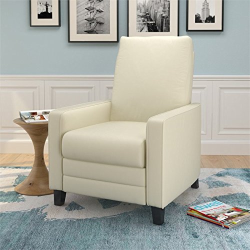 CorLiving Kelsey Leather Recliner Cream Kitchen & Dining