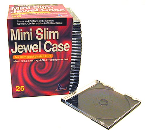 KHypermedia Slim Jewel Cases for 8-cm Mini CDs (Black, 25-Pack) (Discontinued by Manufacturer)