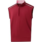 Rouen Mens Vests Outerwear Lightweight Moisture Wicking Midlayer Sleeveless Sports Golf Quarter Zip Pullover Mens Vest