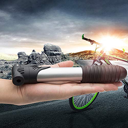Bike Pump Mini Bicycle Tire Pump Portable High Pressure Bicycle Tire Pump for Road, Mountain and BMX Bikes (Black) - Thumbnail 2