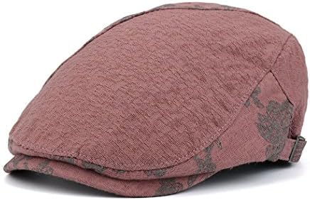Nercap Flat Ivy Newsboy Cap Vintage Pattern Adjustable Hat (Pink)