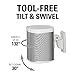 Sanus Adjustable Sonos Wall Mount for Sonos One, Play:1, Play:3 - Tool Free Tilt & Swivel Adjustments for Best Audio - Pair (White)