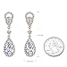 Incaton Teardrop Dangle Earrings for Wedding-Crystal Earrings with Pearl Extended for Bridal Women