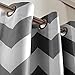 Melodieux Fashion Chevron Curtains for Living Room Dining Room, Darkening Blackout Grommet Top Window Drapes Soundproof Thermal Insulated for Bedroom, 84 Inches Long, 52 by 84 Inch, Gray (1 Panel)