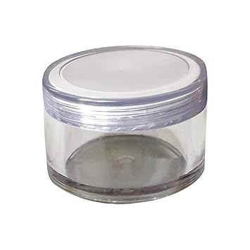 Agm Biotech Zenvista Meditech Beautiful DIY Skin Care Cosmetics Shan Jars with Elegant White Transparent Lids for Lip Balms, Personal Care and Beauty Products (50 g) - Pack of 2