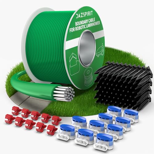 DazSpirit 250 m Delimitor Cable for Robot Lawnmower + 150 Pins, 20 Cable Connectors, 10 Terminals Connection, Accessory Kit Compatible with Gardena Bosch Husqvarna Worx Honda Robomow USW