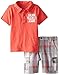 Calvin Klein Little Boys' Toddler Polo Shirt with Plaid Short Set