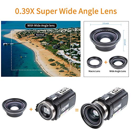 Camcorder Video Camera YEEHAO WiFi HD 1080P 24MP 16X Powerful Digital