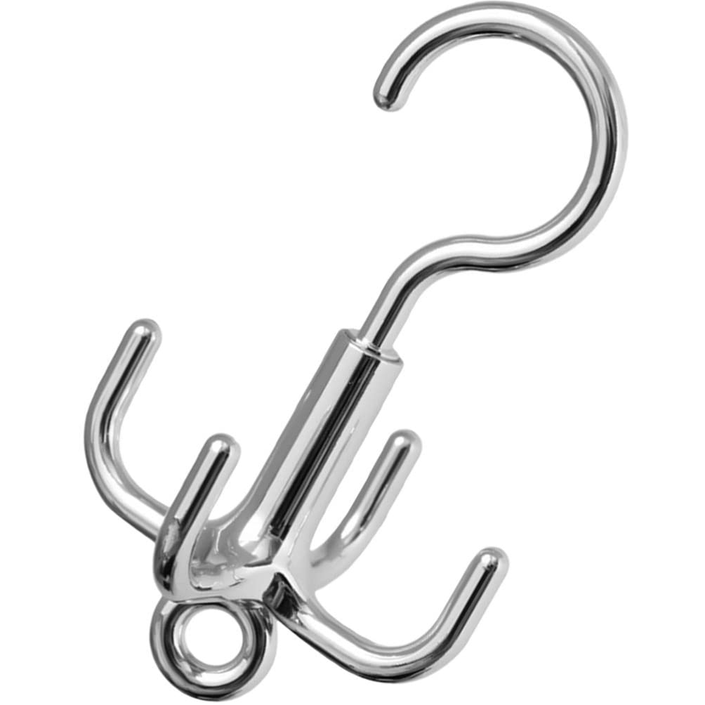 TOPBATHY Rotating 4-claw Hanging Hook for Clothes, Hats and Bags, Multiple-purpose Abs Material Hook with Elegant Design for Home Storage and Organising Scarves, Belts Or Ties