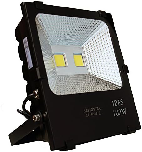 SZPIOSTAR 100W Outdoor LED Flood lights,10500 Lumens,Daylight White 6000K,250W HPS Bulb Equivalent,Waterproof Security Light