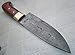 Rk -249, Custom Handmade Damascus Steel Chef Knife - Solid Colored Pakka Wood Handle with Brass Bolsters