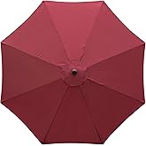 YOUGE OUTDOOR 10Feet Patio Umbrella Replacement Canopy, For 8 Ribs,Market and Table Umbrella Top,Universal Strong and Thick Umbrella Canopy,UV Protection,Canopy Only. (Burgundy)