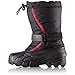 Sorel Youth Flurry-K Snow Boot, Black/Bright Red, 4 M US Big Kid