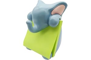 RhyNSky Animal Elephant Sticky Note Holder Pop-up Notes Dispenser for Desk Office School Home Accessories, 3x3 in, Gray, C08