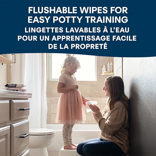 Cottonelle Fragrance Free Flushable Wet Wipes, Adult Wet Wipes, 2 Flip-Top Packs, 42 Wipes Per Pack (84 Total Flushable Wipes)