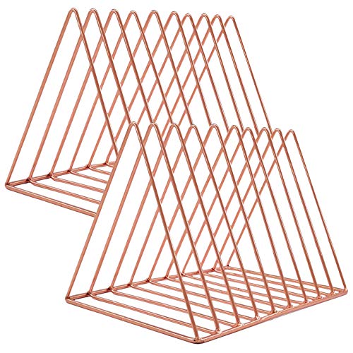 Vinyl Record Holder for Albums 2Pack Triangle Magazine Rack Book