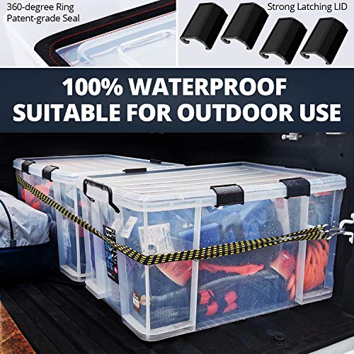 3Pack Storage Bins with Lids, 90QT/85L Heavy Duty Storage Bins