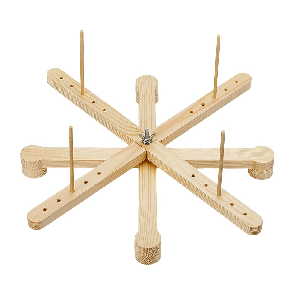 BENECREAT Amish Style Yarn Swift Winder, Portable Wooden Yarn Swift, Desktop Standing Needlecraft Yarn Finishing Tool with Flat Cross Base for Wool, Yarn and Embroidery Thread