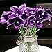 FRP Flowers 20 PCS Real Touch Calla Lily Flowers for Artificial Floral Arrangements, Bridal Bouquets, and Home Decor (Regal Purple)