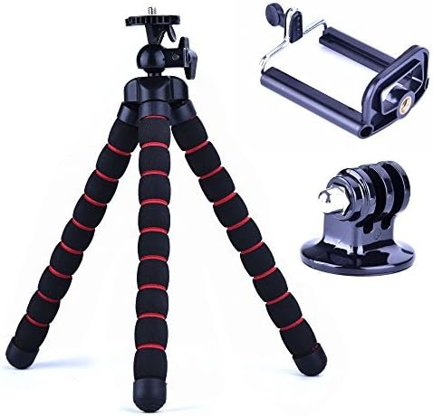 USAbestdeal Triangle Sponge Flexible Tripod with an Adjustable Phone Holder Stand iPhone 4 4s 5 5s 6 6+, Sumsung S3 S4 S5, and Tripod Mount Adapter for Gopro Hero 1/2/3/3+