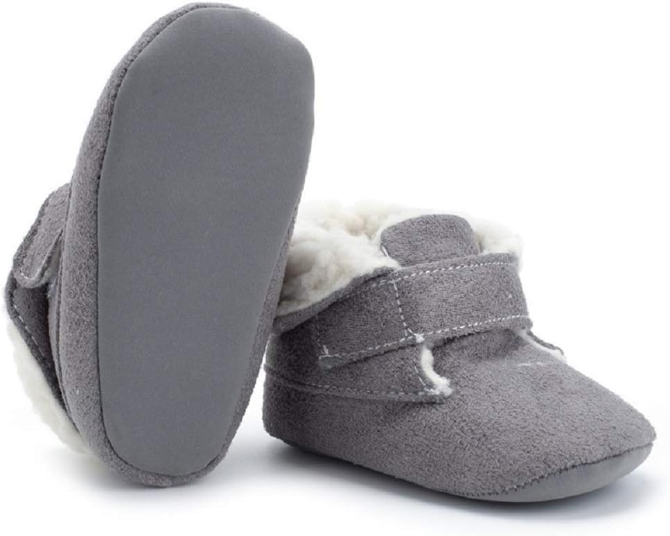 Baby Boys Girls Snow Boots Warm Winter Fur Lined Infant Crib Shoes with Soft Sole