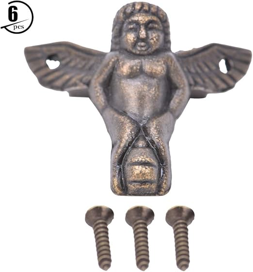 6 piezas de patas de caja, patas de caja de madera de aleación de zinc, pierna,