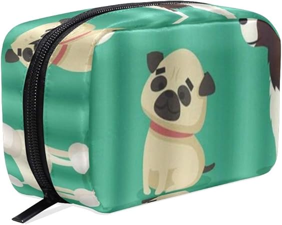 Amazon Rosecny 高品質 機能的 大容量 化粧ポーチ 動物カット犬のダックスフンドパグプードルブルドッグスパニエルの面白い漫画の品種 かわいい おしゃれ 収納 旅行ポーチ レディース トラベルグッズ 人気 Rosecny 化粧ポーチ 通販