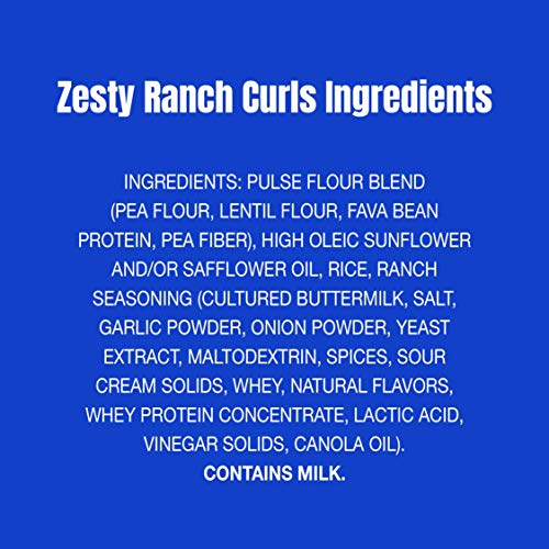 PeaTos Crunchy Curls, Snack Packs (4g Protein, 3g Fiber) [Zesty Ranch