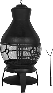 Cikonielf Brasero de Hierro para Exterior, Chimenea Jardín, Pozo de