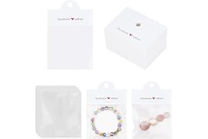 joycraft Jewelry Package Bags, 100Pcs Earring Display Bag for Small Business, White Clear Jewelry Pouch, Earring Display Hang