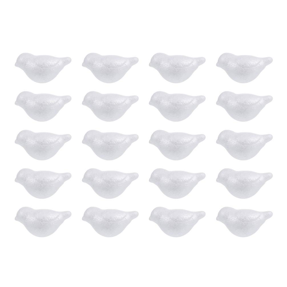 Healifty 20Pcs Polystyrene Bird Mold DIY Painting Toys for Kids Creative Crafts Party Decoration Supplies