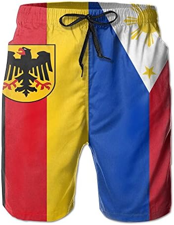 New Cartoon Fashion Flag Of Germen And Philippines Men's Beach Pants Casual Shorts For Man