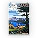Crater Lake National Park, Oregon, Deer Family (12x18 Art Print, Travel Poster Wall Decor)
