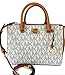 Michael Kors Kellen Medium Satchel Crossbody Bag Vanilla Acorn Brown