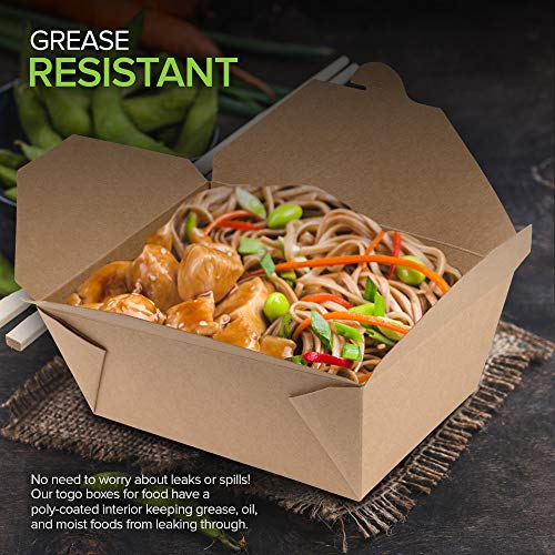 Microwavable Kraft Brown Take Out Boxes 112 oz (30 Pack) Disposable
