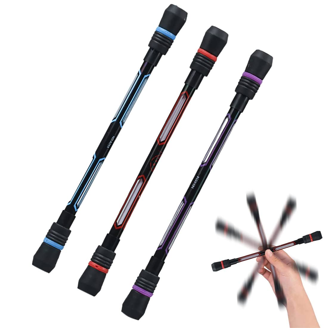 LICHUANUK 3 Pieces Spinning Pen, Rotating Pen, Finger Rotating Pen, No Pen Refill, Pen Rotating Pen, Rotating Pen for Students