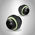 Hydro X Male 2Pcs G1 4 Thread Fitting Adapter Connector for Computer Water Cooling System Black Short(Mini Pair Wire Short)
