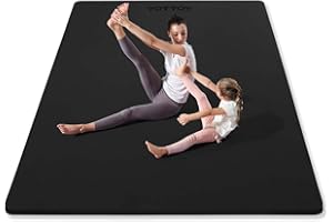YOTTOY Large Yoga Mat (75 * 52 * 1/2inch),Extra Wide TPE Exercise Mat,Non-Slip Workout Mat for Pilates, Fitness, Barefoot, Home Gym Studio with Strap and Towel