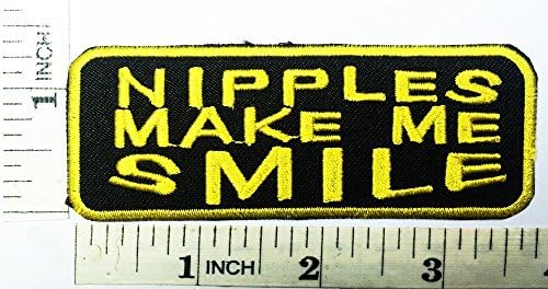 Nipple Make Me Smile Patch Joke Word Patch Embroidered and Iron On clothes