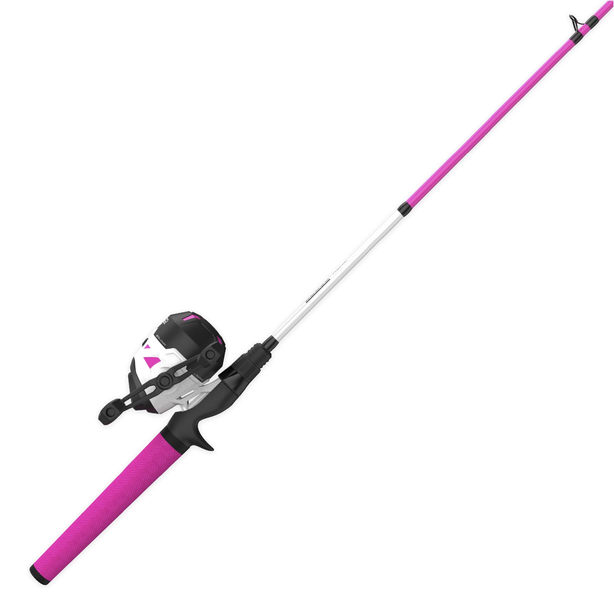 Zebco Roam Spincast Reel and Fishing Rod Combo, 6-Foot 2-Piece Fiberglass Fishing Pole with ComfortGrip Handle, QuickSet Anti-Reverse Fishing Reel, Pre-Spooled with 10-Pound Zebco Line, Pink